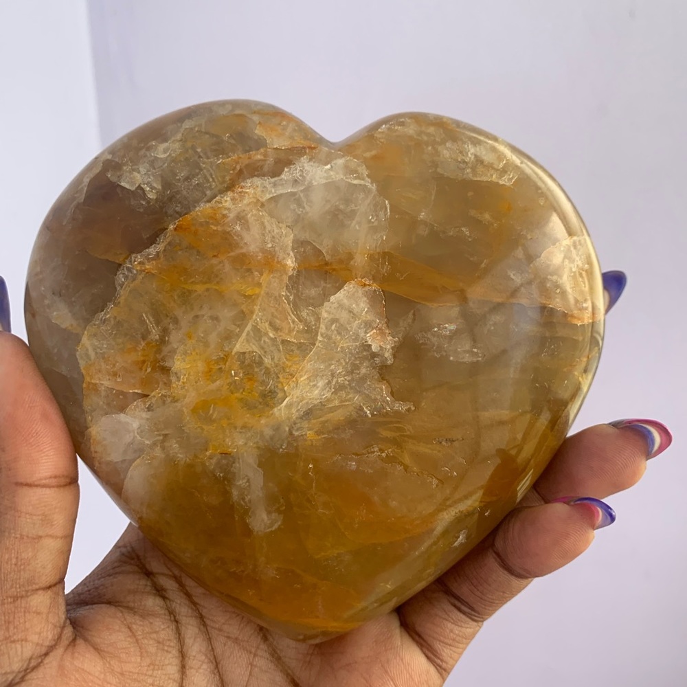 Golden Healer Quartz Heart